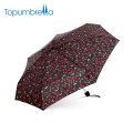 Topumbrella счастлив Анти-УФ Вс дождь Ветрозащитный мини-путешествия складной зонтик для женщин